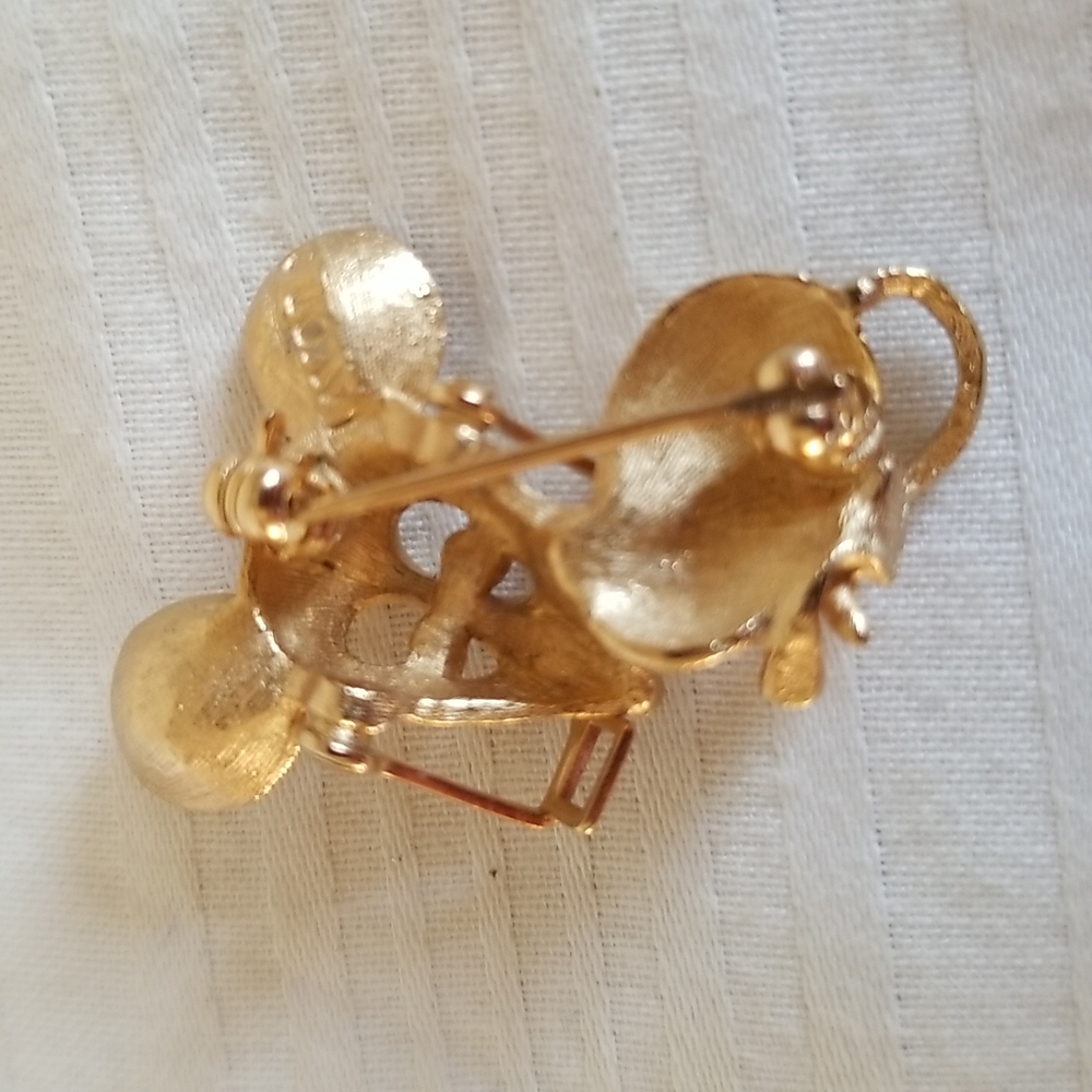Vintage Gold Mouse Glasses Brooch - Picture 4 of 6